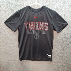 Minnesota Twins Shirt Adult Small Gray Nike Dri Fit Performance MLB Baseball